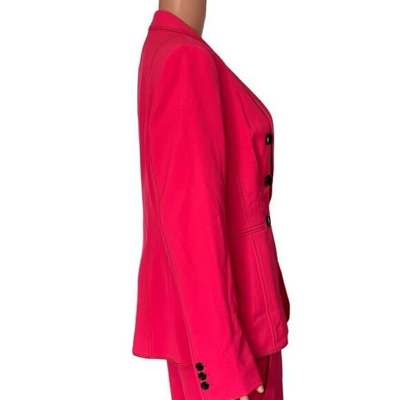 Donna Karan Fuschia Pink Black Stitch & Buttons Accent Blazer MEDIUM - Picture 6 of 15